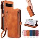 For Google Pixel 7 Fantasy Multifunctional Zipper Wallet Leather Phone Case(Orange)