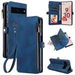For Google Pixel 7 Pro Fantasy Multifunctional Zipper Wallet Leather Phone Case(Blue)