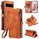 For Google Pixel 7 Pro Fantasy Multifunctional Zipper Wallet Leather Phone Case(Orange)