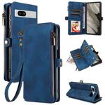 For Google Pixel 7a Fantasy Multifunctional Zipper Wallet Leather Phone Case(Blue)