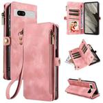 For Google Pixel 7a Fantasy Multifunctional Zipper Wallet Leather Phone Case(Pink)