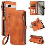 For Google Pixel 7a Fantasy Multifunctional Zipper Wallet Leather Phone Case(Orange)