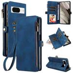 For Google Pixel 8 Fantasy Multifunctional Zipper Wallet Leather Phone Case(Blue)