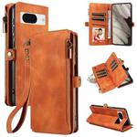 For Google Pixel 8 Fantasy Multifunctional Zipper Wallet Leather Phone Case(Orange)