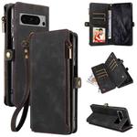 For Google Pixel 8 Pro Fantasy Multifunctional Zipper Wallet Leather Phone Case(Black)