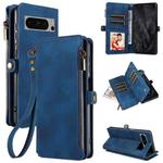 For Google Pixel 8 Pro Fantasy Multifunctional Zipper Wallet Leather Phone Case(Blue)