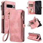 For Google Pixel 8 Pro Fantasy Multifunctional Zipper Wallet Leather Phone Case(Pink)