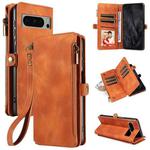 For Google Pixel 8 Pro Fantasy Multifunctional Zipper Wallet Leather Phone Case(Orange)