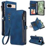 For Google Pixel 8a Fantasy Multifunctional Zipper Wallet Leather Phone Case(Blue)