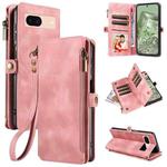 For Google Pixel 8a Fantasy Multifunctional Zipper Wallet Leather Phone Case(Pink)