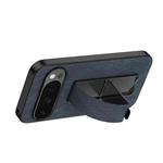 For Google Pixel 10 / 10 Pro Electroplating Wristband Holder Brushed Texture Phone Case(Deep Blue)