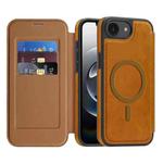 For iPhone 16e Linton MagSafe Leather Phone Case(Brown)
