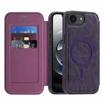 For iPhone 16e Linton MagSafe Leather Phone Case(Purple)