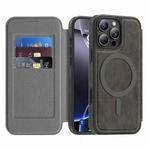 For iPhone 13 Pro Linton MagSafe Leather Phone Case(Grey)