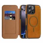 For iPhone 13 Pro Max Linton MagSafe Leather Phone Case(Brown)