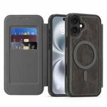For iPhone 14 Plus Linton MagSafe Leather Phone Case(Grey)