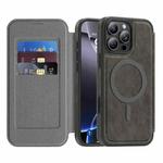 For iPhone 14 Pro Max Linton MagSafe Leather Phone Case(Grey)