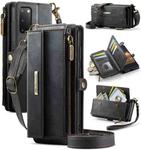 For Samsung Galaxy S20 5G CaseMe C39 RFID Blocking Zipper Wallet Leather Phone Case with Crossbody Strap(Black)
