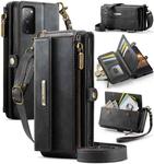 For Samsung Galaxy S20 FE 5G CaseMe C39 RFID Blocking Zipper Wallet Leather Phone Case with Crossbody Strap(Black)