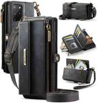 For Samsung Galaxy S20+ 5G CaseMe C39 RFID Blocking Zipper Wallet Leather Phone Case with Crossbody Strap(Black)