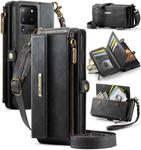 For Samsung Galaxy S20 Ultra 5G CaseMe C39 RFID Blocking Zipper Wallet Leather Phone Case with Crossbody Strap(Black)