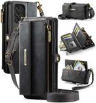 For Samsung Galaxy A53 CaseMe C39 RFID Blocking Zipper Wallet Leather Phone Case with Crossbody Strap(Black)