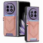 For OPPO Find N5 Denim Texture Leather Skin Phone Case with Card Slot(Purple)