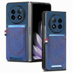 For OPPO Find N5 Denim Texture Leather Skin Phone Case with Card Slot(Blue)