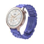 18mm Three Beads Plastic Watch Band(Colorful Blue)