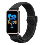 For Honor Band 9 / 10 Magnetic Buckle Nylon Braid Watch Band(Black)