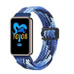 For Honor Band 9 / 10 Magnetic Buckle Nylon Braid Watch Band(Colorful Blue)