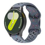 20mm Eco-Friendly Granular Colorful Dots Silicone Watch Band(Blue Gray)