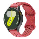 20mm Eco-Friendly Granular Colorful Dots Silicone Watch Band(Red)