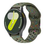 20mm Eco-Friendly Granular Colorful Dots Silicone Watch Band(Army Green)