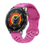 22mm Eco-Friendly Granular Colorful Dots Silicone Watch Band(Dark Pink)