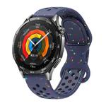 22mm Eco-Friendly Granular Colorful Dots Silicone Watch Band(Midnight Blue)