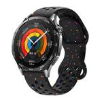 22mm Eco-Friendly Granular Colorful Dots Silicone Watch Band(Black)