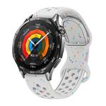 22mm Eco-Friendly Granular Colorful Dots Silicone Watch Band(White)