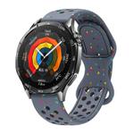 22mm Eco-Friendly Granular Colorful Dots Silicone Watch Band(Blue Gray)