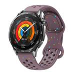 22mm Eco-Friendly Granular Colorful Dots Silicone Watch Band(Smoke Purple)