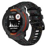 For Garmin Instinct 3 AMOLED / Solar 50mm Eco-Friendly Granular Colorful Dots Silicone Watch Band(Black)