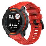 For Garmin Instinct 3 AMOLED / Solar 50mm Eco-Friendly Granular Colorful Dots Silicone Watch Band(Red)