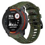 For Garmin Instinct 3 AMOLED / Solar 50mm Eco-Friendly Granular Colorful Dots Silicone Watch Band(Dark Green)