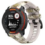 For Garmin Instinct 3 AMOLED / Solar 50mm Camouflage Printed Silicone Watch Band(Desert Color)