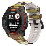 For Garmin Instinct 3 AMOLED / Solar 50mm Camouflage Printed Silicone Watch Band(Brown)