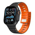 For Apple Watch 42mm / 41mm / 40mm / 38mm Norman Magnetic Silicone Watch Band(Black Orange)