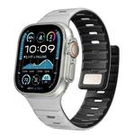 For Apple Watch 42mm / 41mm / 40mm / 38mm Norman Magnetic Silicone Watch Band(Light Gray Black)