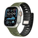 For Apple Watch 42mm / 41mm / 40mm / 38mm Norman Magnetic Silicone Watch Band(Army Green Black)