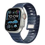 For Apple Watch 42mm / 41mm / 40mm / 38mm Norman Magnetic Silicone Watch Band(Dark Blue)