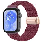 For Huawei Watch Fit 4 / Fit4 Pro / Fit3 Magnetic Buckle Loop Braid Watch Band(Wine Red)